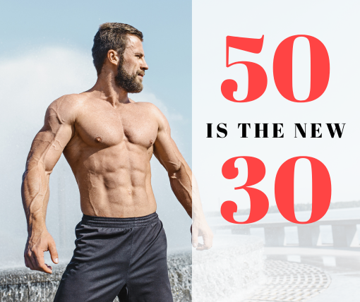 50 is the new 30 – fit man and woman over 50 working out together